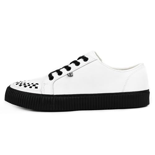 T.U.K. Ribbed Sole Sneaker - Modeschuhe für Männer und Frauen - Skate, Punk, Rock und Gothic Style aus Leder, Wildleder und Canvas- Farbe White Leather - Größe 38 von T.U.K