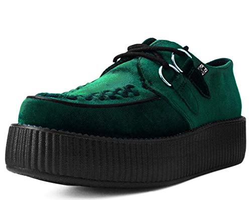 T.U.K. Vegan Viva High Creeper - Herren & Damen Schuhe - Farbe Emerald Velvet - Größe EU42 von T.U.K