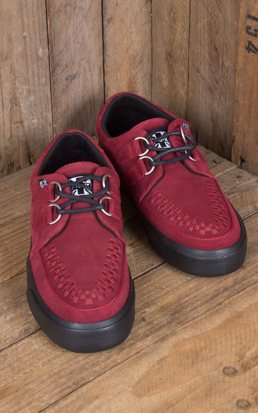 TUK VLK Creeper Sneaker 2Ring, red Suede #41 von T.U.K