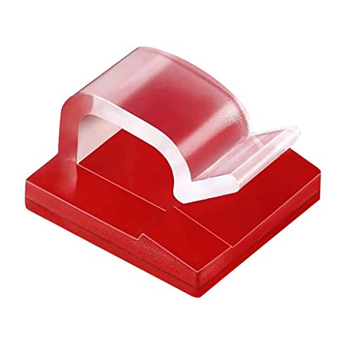 50pcs Cable Clip Organizer Kabelhalter Ohrhörer Winder Kabel Kabelaufwickler Cable Kabelaufwicklung Geeignet Zum Sortieren Verschiedener Linien, Um Verlust Und Knoten Zu Vermeiden (Rot) von T-