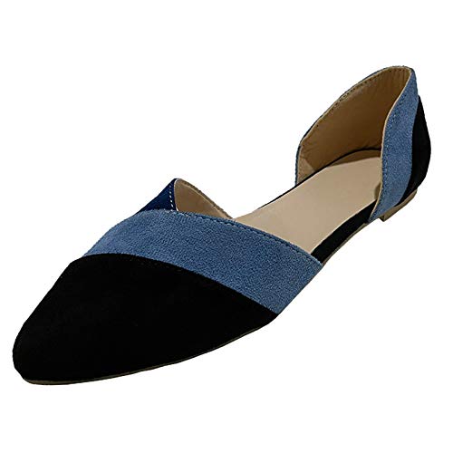 Damen Casual Schuhe Mokassins Bootsschuhe Loafers Fahren Flache Casual Freizeitschuhe Slip-On Hausschuhe Sommer Schuhe Sandals Single Shoes Reiseschuhe Schuhe Sandalen (Blau, 38) von T-