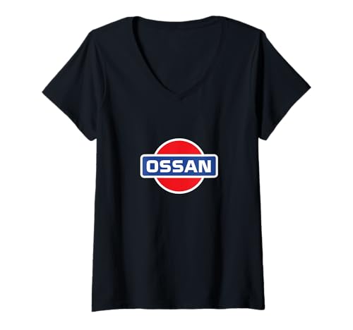 Damen "OSSAN おっさん オッサ" Lustige Lettering-Kalligrafie T-Shirt mit V-Ausschnitt Damen "OSSAN おっさん オッサ" Lustige Lettering-Kalligrafie T-Shirt mit V-Ausschnitt von 「知己」面白い文字Tシャツ