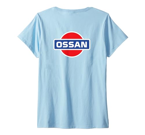 Damen "OSSAN おっさん オッサ" Lustige Lettering-Kalligrafie T-Shirt mit V-Ausschnitt Damen "OSSAN おっさん オッサ" Lustige Lettering-Kalligrafie T-Shirt mit V-Ausschnitt von 「知己」面白い文字Tシャツ