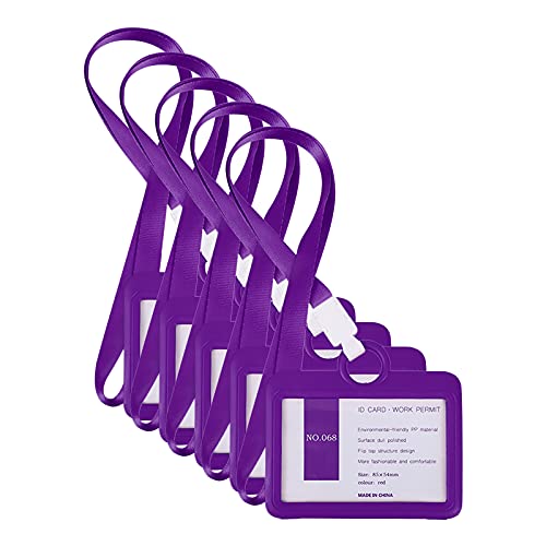 ID-Kartenhalter,5/10pcs Health Impfstoff Card ID-Karte Ausweishülle, ID Abzeichen Halter, für Geschäftsereignisse, Arbeit, Ausstellungen, Veranstaltungen, Büro Schulbedarf (5PCS, Purple) von T-