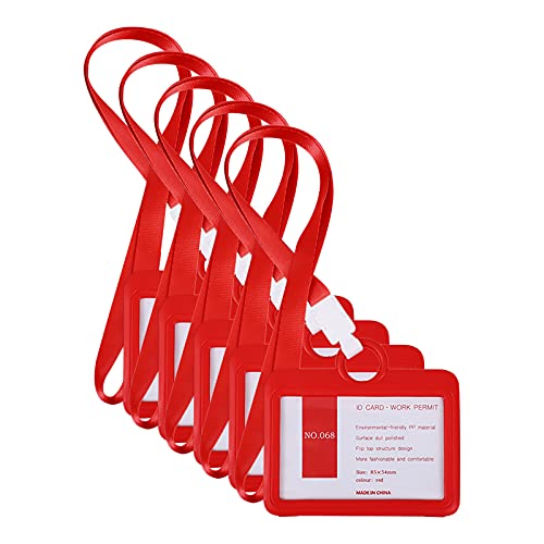 ID-Kartenhalter,5/10pcs Health Impfstoff Card ID-Karte Ausweishülle, ID Abzeichen Halter, für Geschäftsereignisse, Arbeit, Ausstellungen, Veranstaltungen, Büro Schulbedarf (5PCS, Red) von T-