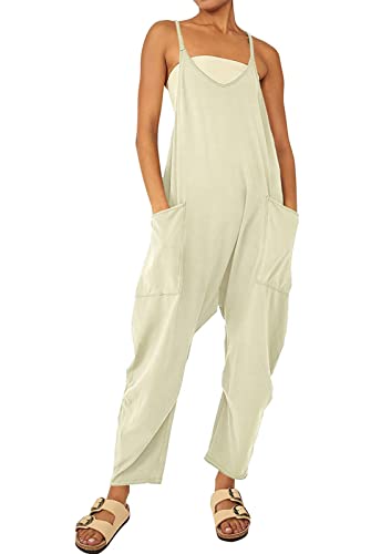 T1FE 1SFE Latzhose Schwangerschaft Damen Retro Lässig Jumpsuit Haremshose Sommer mit Taschen V-Ausschnitt Sommerhose Frauen Locker Chic Taglich Hosenanzug Grau Größe M von T1FE 1SFE