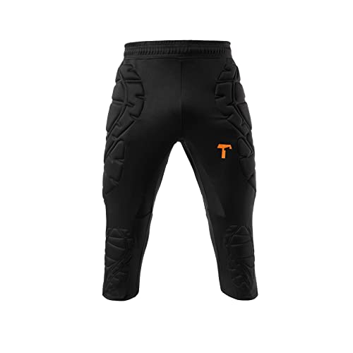 T1TAN 3/4 Torwarthose schwarz- 100% Polyester - Gepolstert an der Hüfte und an den Knien - Optimal für Trainingseinheiten - Größe L von T1TAN