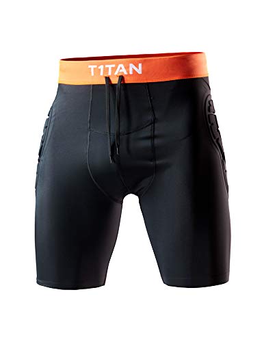 T1TAN Kurze Torwart Unterziehhose gepolstert · Gepolsterte Thermohose Herren & Jugend · Unterziehhose Torwart · Gr. XXL · schwarz von T1TAN