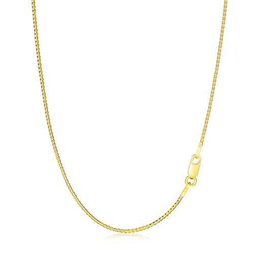 T400 Silberkette Herren Damen 1,0 mm 1,5 mm Breite Box Kette Gold Halskette 925 Sterling Silber Karabiner Verschluss - Längen: 40 45 50 55 60 66 76 cm von T400