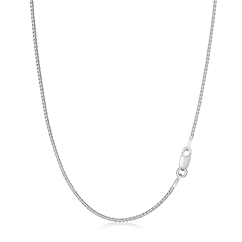 T400 Silberkette Herren Damen 1,0 mm 1,5 mm Breite Box Kette Gold Halskette 925 Sterling Silber Karabiner Verschluss - Längen: 40 45 50 55 60 66 76 cm von T400