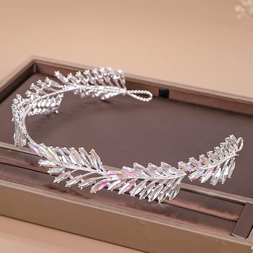 T7anpmmazz Kristall Strass Hochzeit Stirnband Tiara Braut Kopfbedeckung Haarschmuck Braut Haarband Damen Haarschmuck (Farbe: B, Größe: Einheitsgröße) von T7anpmmazz