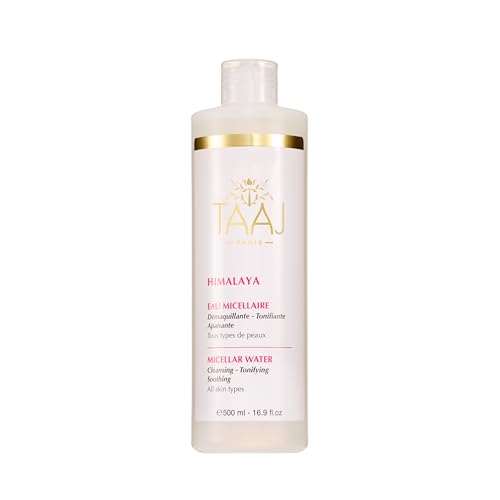 TAAJ | Mizellenwasser - HIMALAYA | Reinigt und beruhigt die Haut | Entfernt Make-up und beseitigt Unreinheiten | Weiche und geschmeidige Haut | Frischer und strahlender Teint | Vegan | 500 ml von TAAJ