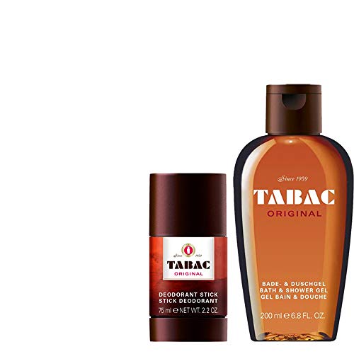 3tlg. Set kompatibel 1 x 200ml Tabac Original Männer 2in1 Bade- & Duschgel + 1 x 75ml Tabac Original Deodorant Stick / 24h Schutz + Dustbag von STUDIO.MUNET von TABAC ORIGINAL + STUDIO.MUNET