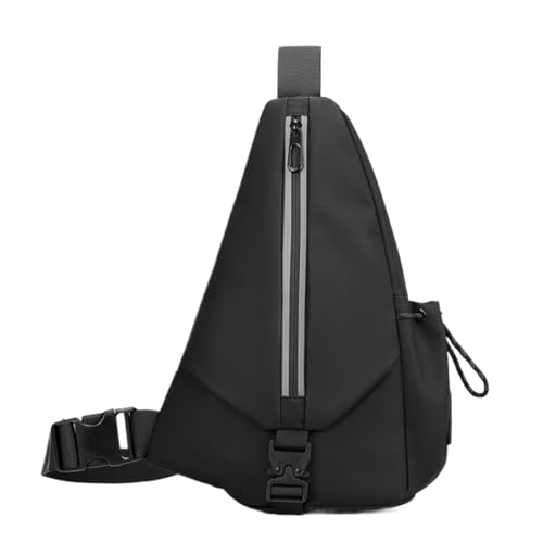 Brusttasche mit reflektierenden Streifen, leichte Brusttaschen for Männer, Crossbody-Sporttaschen mit Fronttasche mit Reißverschluss(Black) von TABAGFKFNV