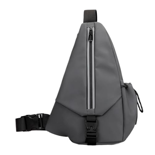 Brusttasche mit reflektierenden Streifen, leichte Brusttaschen for Männer, Crossbody-Sporttaschen mit Fronttasche mit Reißverschluss(Gray) von TABAGFKFNV