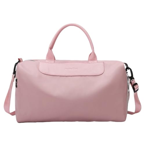 Damen Gym Reisetasche Trocken Nass Kurzstreckengepäck Nylon Tote Print Wochenendtasche(Pink) von TABAGFKFNV