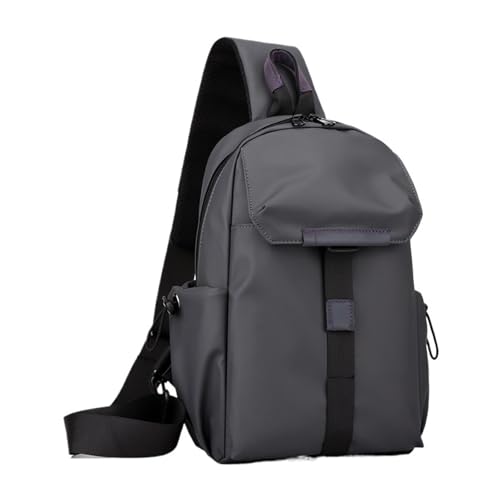 Männer Crossbody Reise Brust Nylon Taschen for die Arbeit Coole Mode Kapazität Handtaschen Große Taschen(Gray) von TABAGFKFNV
