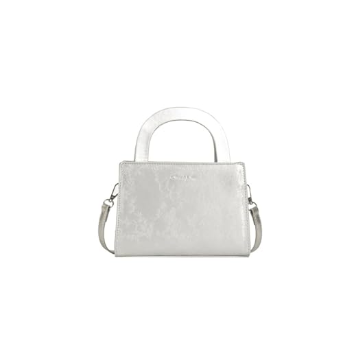 Stilvolle, einfarbige Handtasche for Damen, vielseitige Textur for Tragen in der Hand oder über der Schulter, trendiges Design(Silver) von TABAGFKFNV