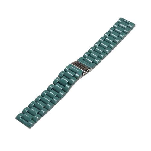 TABAGFKFNV 22mm Band Ersatz Armband Acryl Armband Uhr Strap for Männer Frauen Mit Quick Release Universal(Pine Needle Green) von TABAGFKFNV