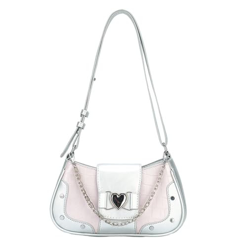 TABAGFKFNV Damen Unterarmtasche Modische und vielseitige Schulter-Crossbody-Tasche Geeignet for Einkaufen(Gray) von TABAGFKFNV