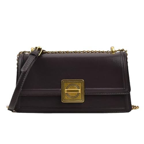 TABAGFKFNV Damen Vintage Leder Umhängetasche Mode Kette Schultertasche Geeignet for Arbeit und Pendeln(Gray) von TABAGFKFNV