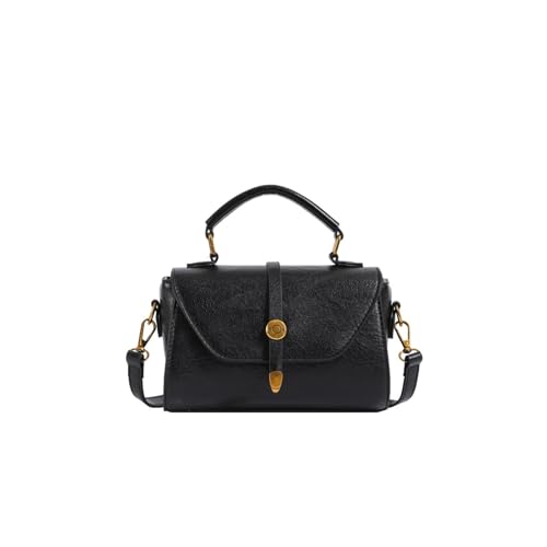 TABAGFKFNV Designer Messenger Bag for Damen Leder Crossbody Schulter Handtasche mit Vintage(Black) von TABAGFKFNV