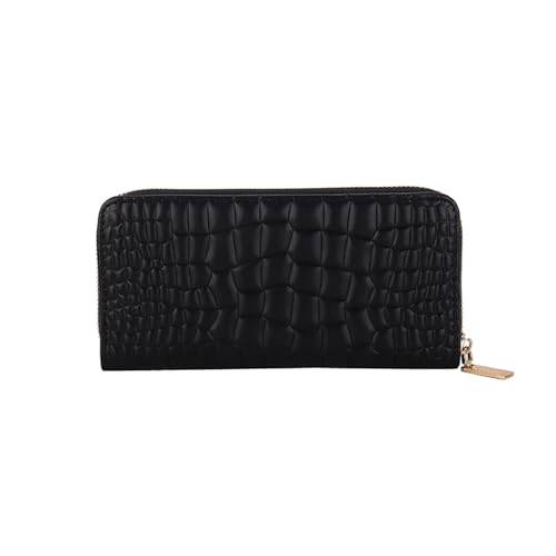 TABAGFKFNV Klassische Geldbörse, große Kapazität, Clutch, mit Reißverschluss, Kartenhalter, Mehreren Kartenfächern und Mehreren Fächern(Black) von TABAGFKFNV