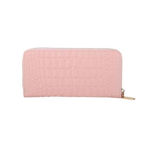 TABAGFKFNV Klassische Geldbörse, große Kapazität, Clutch, mit Reißverschluss, Kartenhalter, Mehreren Kartenfächern und Mehreren Fächern(Pink) von TABAGFKFNV