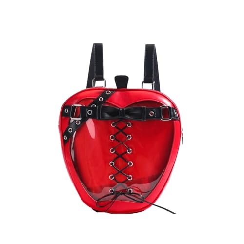 TABAGFKFNV Kleiner Rucksack mit gut aussehendem großem Fassungsvermögen und verstellbarem Schultergurt mit Schleife for Damen(Red) von TABAGFKFNV