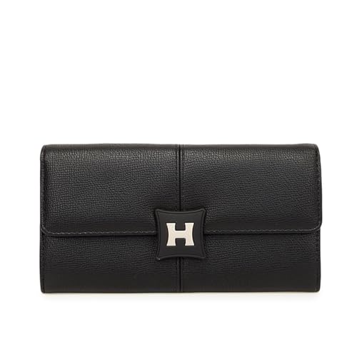 TABAGFKFNV Lange Damen-Geldbörse mit elegantem Design, Kartenetui aus Leder, geräumige Clutch, integriertes Münzfach(Black) von TABAGFKFNV