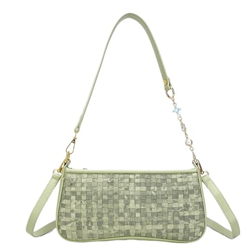 TABAGFKFNV Nischendesign Umhängetasche Metallkette Urlaub Shopping Pendeln Schulter Achseltasche(Green) von TABAGFKFNV