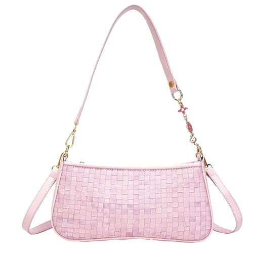 TABAGFKFNV Nischendesign Umhängetasche Metallkette Urlaub Shopping Pendeln Schulter Achseltasche(Pink) von TABAGFKFNV