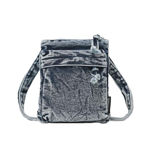 TABAGFKFNV Retro Umhängetaschen Multifunktions Denim Freizeit Messenger Paket Vintage Handtasche(Dark blue) von TABAGFKFNV