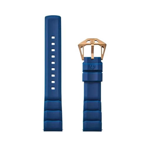 TABAGFKFNV Silikonarmband, austauschbares Armband, 22 mm, universelles, atmungsaktives Uhrenzubehör, Silikonarmband for Männer und Frauen(Darkblue Black) von TABAGFKFNV