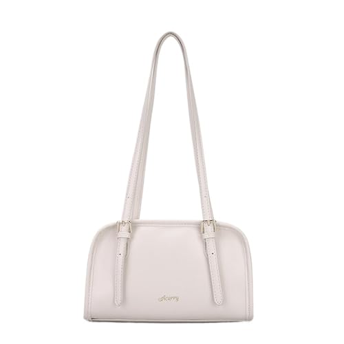 TABAGFKFNV Verstellbarer Riemen Damenhandtaschen Stilvolle, strapazierfähige Schultertasche aus Leder mit geräumigem Tragegriff oben for den täglichen Gebrauch(White) von TABAGFKFNV