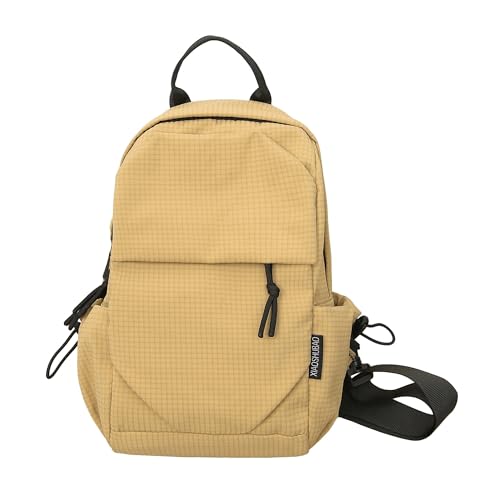 Tragbare Messenger Bag Damen Multifunktionale Brust Kleiner Rucksack All Match Umhängetasche(Khaki) von TABAGFKFNV