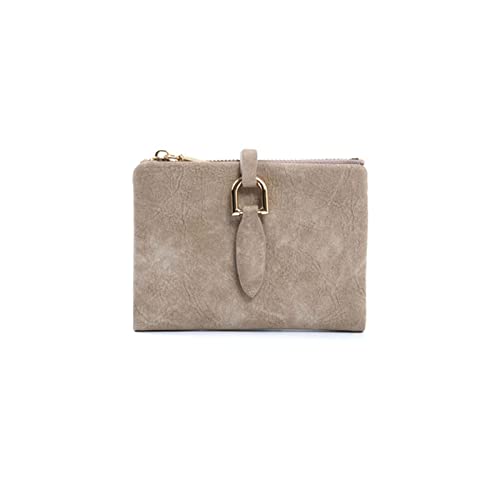 TABKER Geldbörse Mode Frauen Kurze Geldbörsen matt Pu. Leder Frauen Brieftasche Weibliche Kurze Design Weiche Brieftaschen Mini Münze Geldbörse Kartenhalter Geld Tasche (Color : Bruin) von TABKER