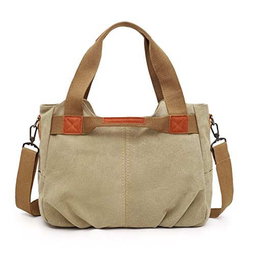 TABKER Turnbeutel Segeltuchtasche Damen Umhängetasche Umhängetasche der Wilden einfachen Schultasche mit großem Fassungsvermögen (Color : Beige) von TABKER