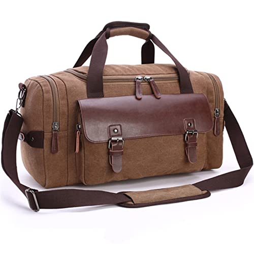 TABKER Turnbeutel Tasche schwarz Wandertaschen Segeltuch Handgepäck für Männer Frauen Reise Duffle Bag Outdoor große Kapazität (Color : Bruin) von TABKER