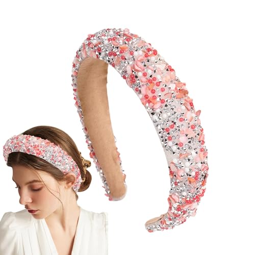 Edelstein-Stirnband – Bling breiter Haarreif – Strass verzierter modischer Kopfschmuck, schicker Haarschmuck für Frauen und Mädchen von TABSIRAH