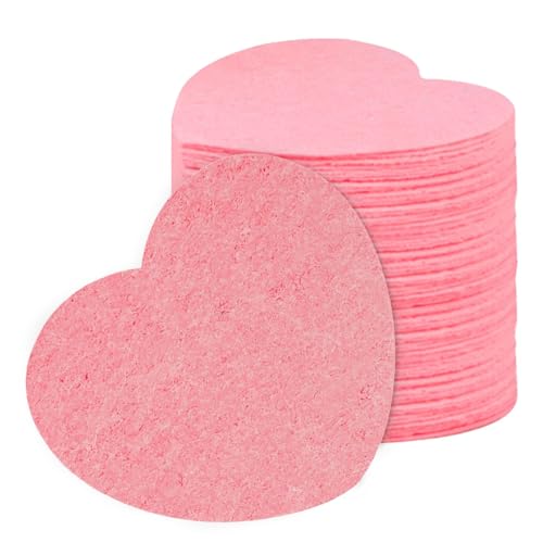 Gesichtsschwämme zur Reinigung | Herzform wiederverwendbare Make-up-Entferner Pads – Gesichtspeeling-Schwamm für Gesichtsreinigung, Peeling-Maske, Make-up-Entfernung von TABSIRAH