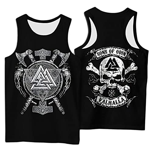 TABTAG Valhalla Herren Tank Top 3D Grafik Drucken Summer Retro Ärmellose T-Shirt Wikinger Odin Valknut Muskelshirt Casual Streetwear Gym Fitness Weste Strand Urlaub Party Tank Top,Valhalla a,XS TABTAG Valhalla Herren Tank Top 3D Grafik Drucken Summer Retro Ärmellose T-Shirt Wikinger Odin Valknut Muskelshirt Casual Streetwear Gym Fitness Weste Strand Urlaub Party Tank Top,Valhalla a,XS von TABTAG