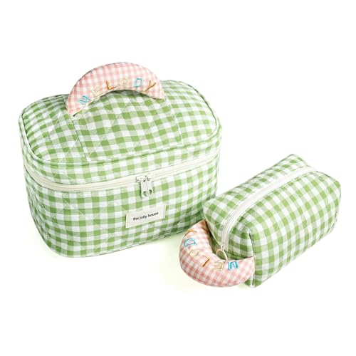 TAC5TAC Niedlicher Kosmetik-Organizer, weiche Make-up-Tasche – bezauberndes Design, tragbar, Must-Have für modebewusste Mädchen. Faltbare, kompakte Reise-Make-up-Tasche mit Reißverschluss., GN von TAC5TAC