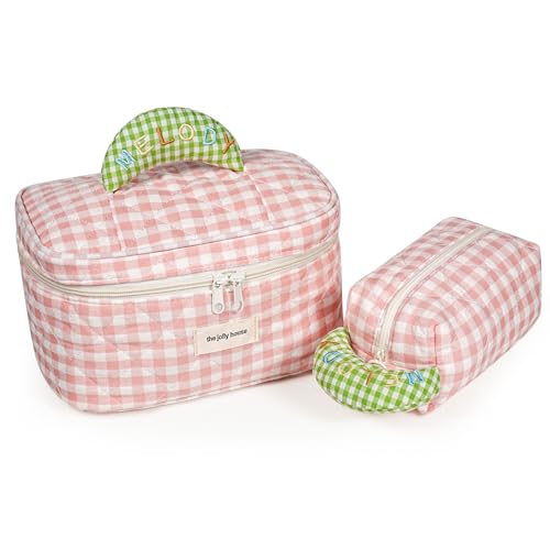 TAC5TAC Niedlicher Kosmetik-Organizer, weiche Make-up-Tasche – bezauberndes Design, tragbar, Must-Have für modebewusste Mädchen. Faltbare, kompakte Reise-Make-up-Tasche mit Reißverschluss., PK von TAC5TAC