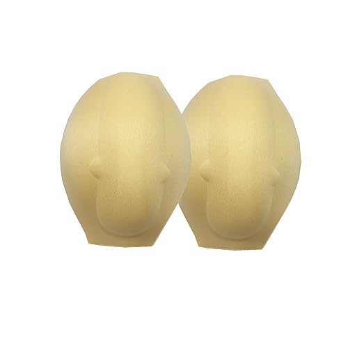 TACKTIMES Herren 2pcs Schwamm Enhancement Cup Vergrößern Frontpolster Sportschutz für Badehose G String Thongs Unterwäsche Shorts (Einheitsgröße, Hautfarbe) von TACKTIMES
