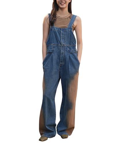 TACSTRUN Damen Jean Overalls Loose Fit verstellbare Strap Denim Jumpsuits Vintage Tie Dye Lätzchen Overall Strampler,Blau,M TACSTRUN Damen Jean Overalls Loose Fit verstellbare Strap Denim Jumpsuits Vintage Tie Dye Lätzchen Overall Strampler,Blau,M von TACSTRUN
