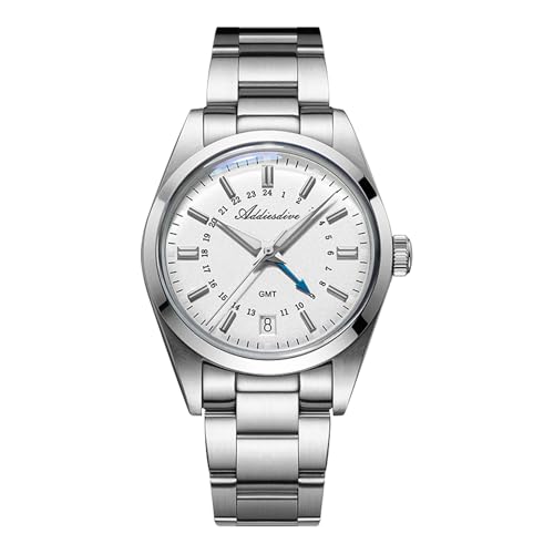 TACTICAL FROG Addiesdive AD2065 36 MM 515 GMT Herrenuhr Saphirglas BGW9 Mit Leuchtmasse 10Bar Wasserdicht, Weißes Zifferblatt von TACTICAL FROG