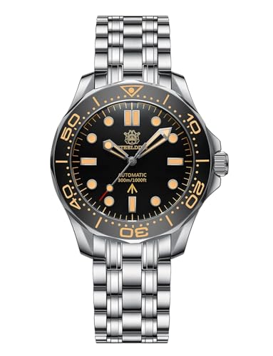Steeldive Herren-Automatikuhr NH35 Uhrwerk SD1957 Saphir Leuchtende Sea Ghost NTTD 300M Taucheruhren, SD1957-Edelstahlarmband, Mechanisch, Tauchen, Piloten, Militär von TACTICAL FROG