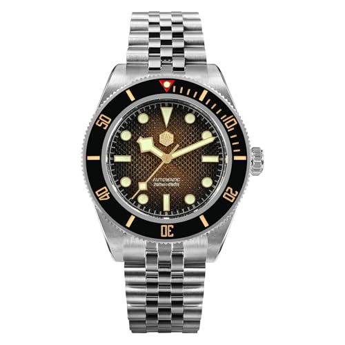 San Martin SN0128 BB58 Automatikuhr 40 MM Saphirglas Taucheruhren Für Herren 316L Edelstahl 200 M Wasserdicht, Braunes Zifferblatt von TACTICAL FROG