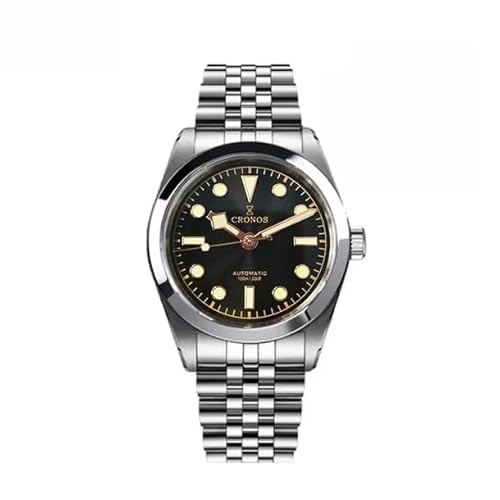 TACTICAL FROG Automatikuhren für Herren, L6036 PT5000 Mechanisches Uhrwerk 36mm Armbanduhr mit Saphirglas Blau Leuchtend 10 Bar Wasserdicht (Schwarz) von TACTICAL FROG